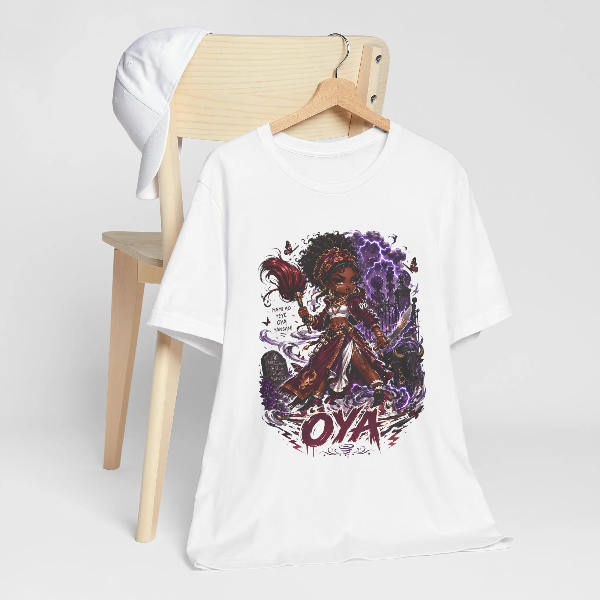 She Brings the Storm🌪️⚡| Every storm in your life? That was Oya clearing space for your blessings. 🌪️💜 | Unisex Jersey Short Sleeve Tee