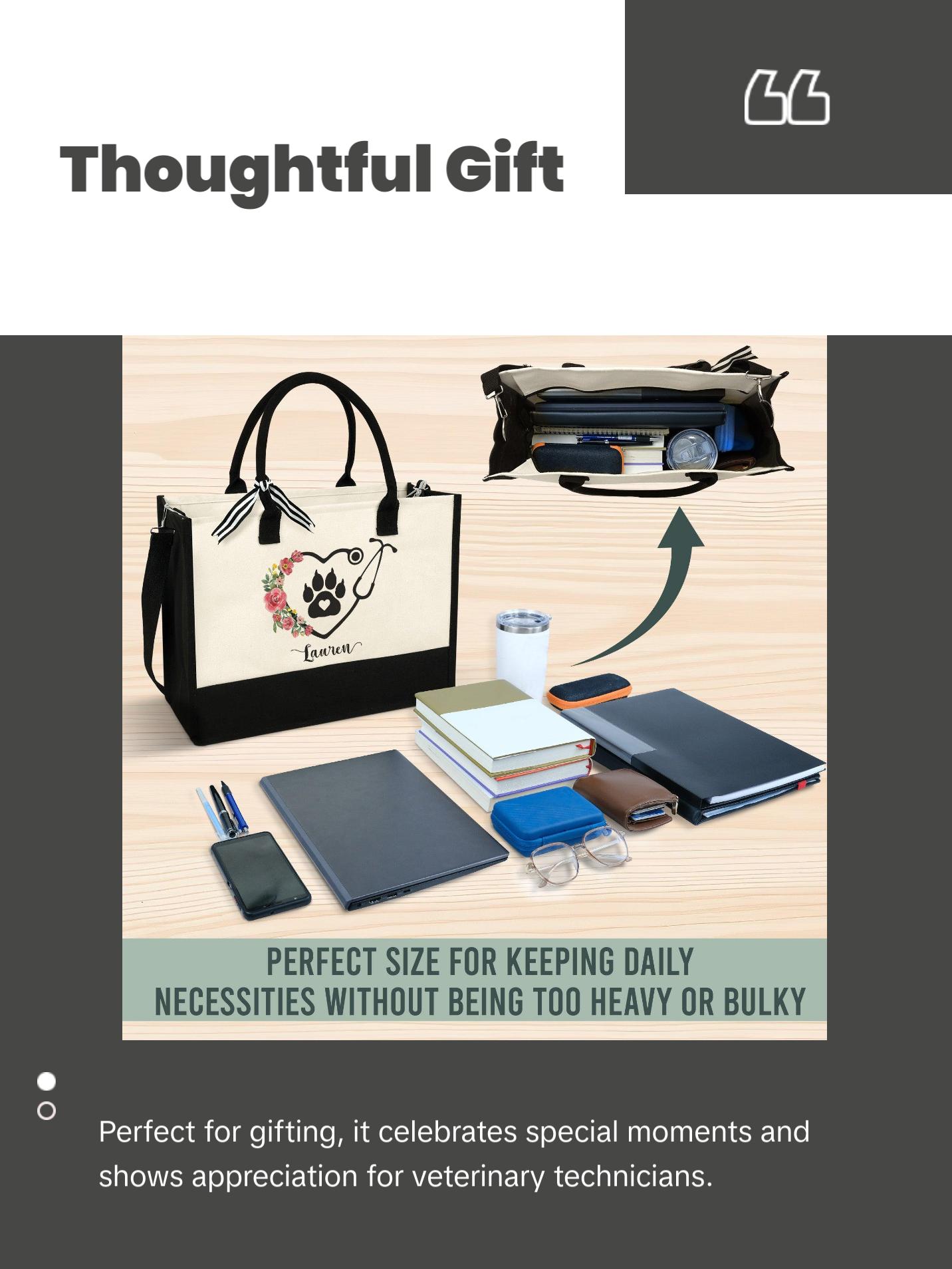 Personalized Veterinary Technician Tote Bag - Vet Tech Bag, Gift for Vet Tech Week, Veterinarian Tote Bag, Gift For Dog Lovers Bag TQN1862TTH