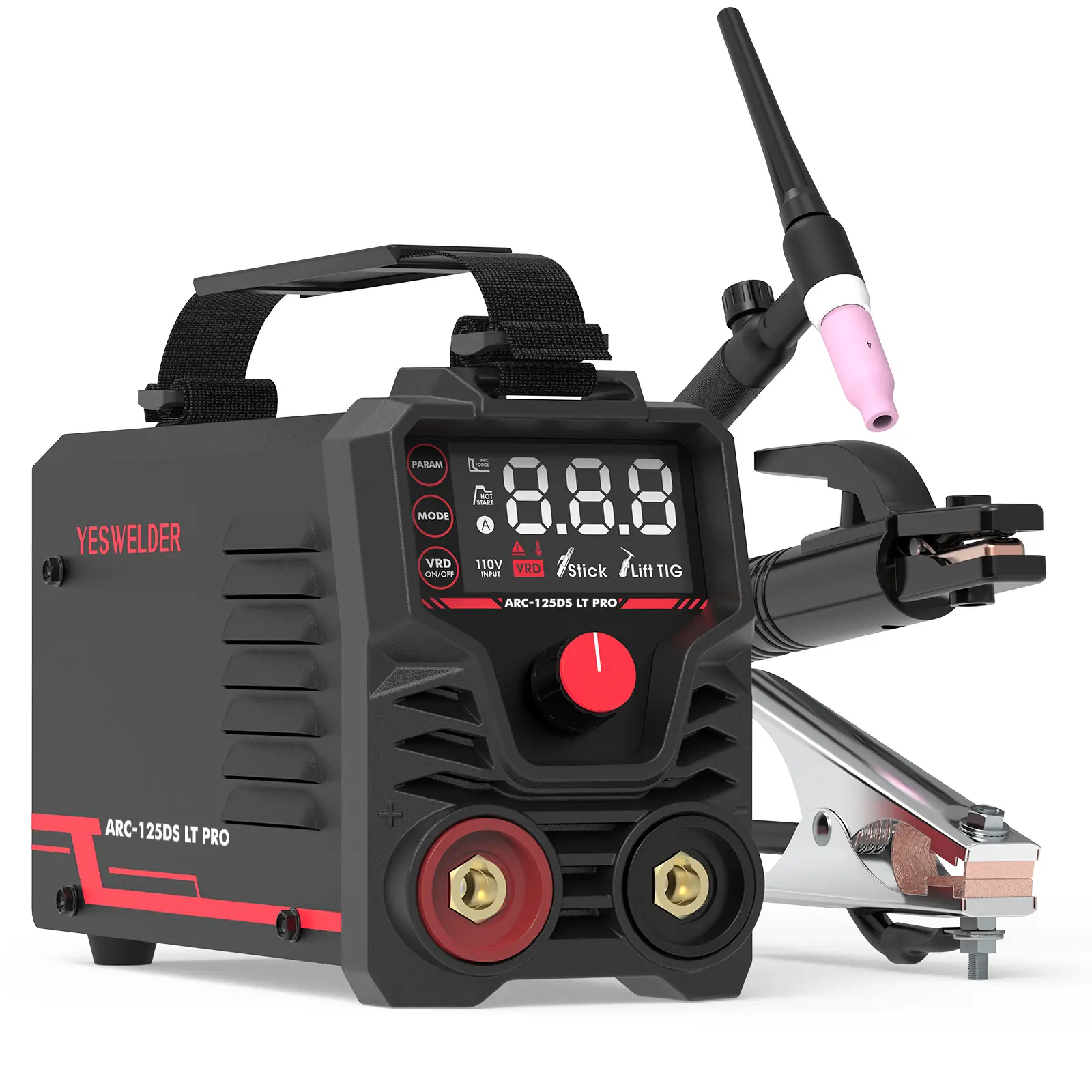 YESWELDER 125Amp 110V Mini Stick Welder with Lift TIG Torch, ARC-125DS-LT-PRO MMA/Lift TIG Welding Machine with Hot Start, Arc Force and Anti-Stick