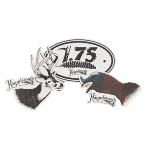 Houndstooth Game Calls Sticker 3-Pack – Boss Gobbler, Big Buck, and 1.75 Spur