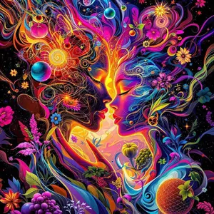 5D DIY Full Diamond Round Drill Art - Diamond Painting Kit Abstract Face Mosaic Canvas DIY Wall Art, Home Wall Decoration, Suitable for Halloween, Christmas, Birthdays, and Anniversaries Gifts.