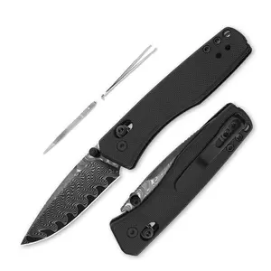 Kizer Aegis Damascus G10 Handle, Multi-Tool with Portable Toothpicks &Tweezers V3774A2