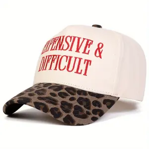 Expensive & Difficult Leopard Vintage Hat Vintage Trucker Coquette Adjustable Baseball Cap for Classic