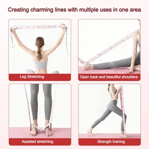 Portable Elastic Yoga Stretching Belt 8 Grid Adjustable Dance Stretch Band Digital Resistance Band Adult Unisex