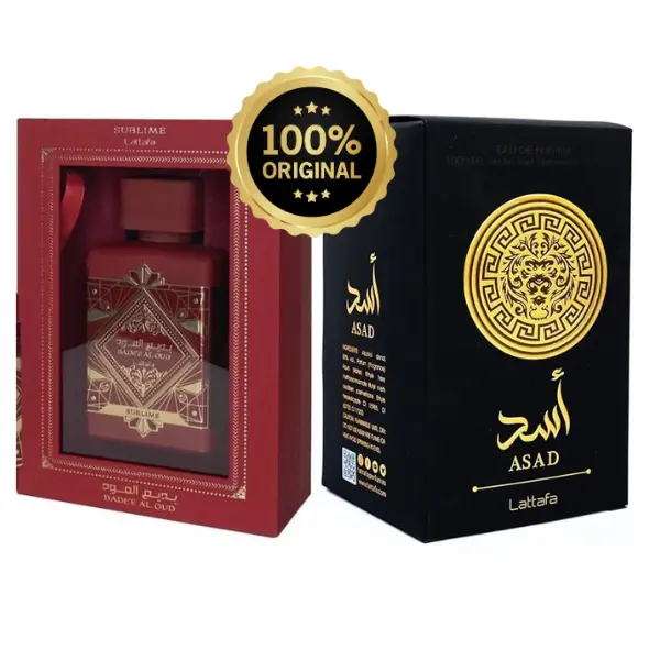 (Bundle) Lattafa Badee Al Oud Sublime & Asad EDP Combo Multipack Unisex Men & Women, 3.4 oz 100ml each - Fragrance Set
