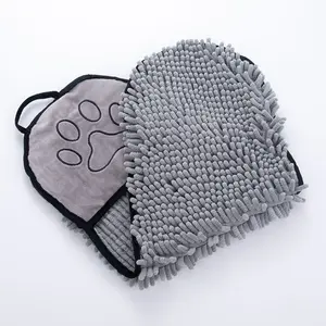 Pet Towel Super Absorbent Bathing Pet Scrubbing Glove Chenille Quick Dry Extra Large Thick