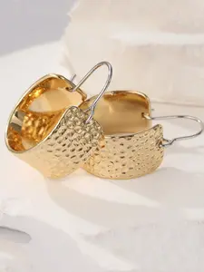 Classic Simple Gold Hammered Hoop Earrings, Unique Textured Metal Ring Earrings for Women, Perfect Gift Jewelry for All Seasons