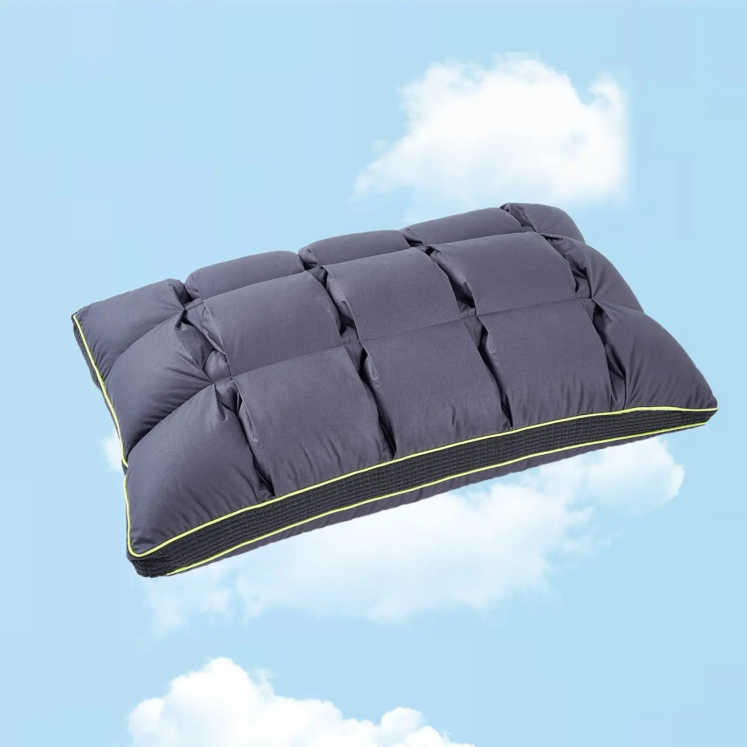 Soft Pillow  for Sleeping, Super Soft Support Down Alternative Pillow,  Cotton Shell Luxury Comfy Fluffy Bed Pillows for Sleep(Gray)