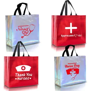 Nurse Gift Bag, 8 Counts/set Creative Nurse Appreciation Gift Bag with Handle, Gift Wrapping Supplies for Nurse Doctor Worker