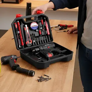 Tool Set Kit ，All-in-One Compact Tools kit,Home Tool Kit With Storage Case, DIY Power Tools For Fence Work, Home Décor, Furniture Assembly & Everyday Repairs