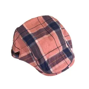 Women's "Dopamine" Style Yellow Plaid Beret — Summer 2026 New Arrival | Retro, Lightweight Flat Cap (Gatsby/Ivy Style) | Trendy Headwear Product Repurchase Rate: 23.53%