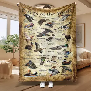Duck Pattern Blanket, Soft Comfortable Throw Blanket, Warm Napping Blanket for Home Office Travel, Cool Bedroom Bedding Blankets