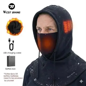WEST BIKING New Electric Heating Washable Breathable Face Mask High Quality Custom Balaclava Skimask Winter