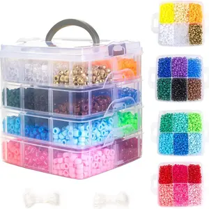 4500pcs Acrylic Horse Beads Set, 24 Colors DIY Jewelry Making Kit, Large Hole Plastic Beads for Friendship Bracelets, Craft Supplies