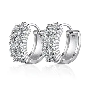 Cluster Pavé Moissanite Hoop Earrings-0.3 Carat | 925 Sterling Silver
