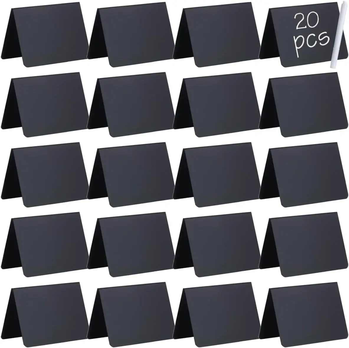 20 Pack 4"x3" Mini Chalkboard Signs for Food Buffet Party, Tabletop Small Chalkboard Signs Food Labels for Wedding Bakery Buffet, Easy to Write and Wipe Off