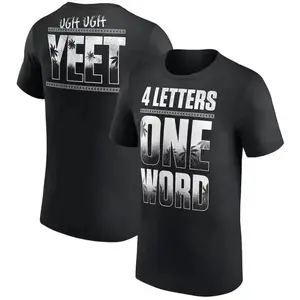 Graphic T-Shirt – Jey Uso "Four Letters, One Word" Tee, WWE Bootleg Wrestling T-Shirt, Ugh Ugh Yeet Fan Shirt, Wrestling Merch, WWE Fan Clothing, Fan Gift