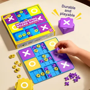 Color XO Board| Ultimate Tic-Tac-Toe That Enhances Cognitive Abilities, Focus, And Imagination With Logical Puzzles And Hand-Eye Coordination. Ideal For Parent-Child Interaction, Perfect Gift For Christmas, Easter Board Game Blocks