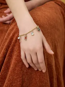 HARRY POTTER X SHEIN Zinc Alloy Rhinestone Decor Gold-Tone Alloy Bracelet, Gifts