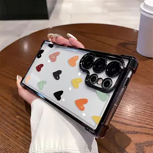 Phone Case: Heart-shaped Samsung Phone Case, Compatible with Samsung Galaxy S25/S25 Ultra/S25 Plus/S24/S24 Ultra/S24 FE/S23/S23 Ultra/S23 FE/S22/S22 Ultra/S21 FE/S21/S21 Ultra/S20 Plus/S20/S20 Ultra/S20 FE/S20+/S10, Shockproof Transparent Trendy Anti