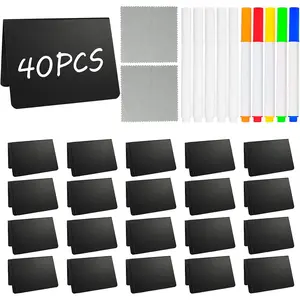 40 Pack  Labels for Party Buffet - Mini Chalkboard Signs -  Tags for Party Buffet - Catering Supplies Buffet Display, 3x4 Inches, Easy to Write and Wipe