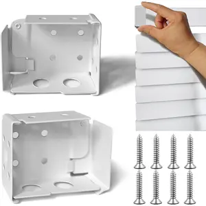 2 count Mini Blind Brackets, Metal Window Blind Brackets, White Window Blinds Headrail Holder Bracket for Low Profile Blinds