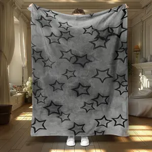Star Pattern Blanket, 1 Count Soft Warm Throw Blanket, Air-conditioned Room Blanket, Warm Nap Blanket for Home Office Travel, Lightweight Cozy Blanket