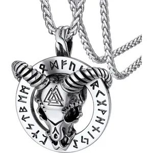 Leviathan Satanic Brimstone Cross Necklace, Gold Plated Stainless Steel Satan Church Jewelry, Alchemical Symbol for Brimstone Pendant Satan Goat Necklaces for Men with Gift Box