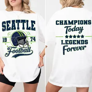 100% Cotton Seattle Football Championship 2026 Shirt, Unisex Retro Seattle Champion Tee, Seattle Team Player Shirt, Game Day Fan Gift