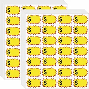 560 Pcs Removable Garage Sale Price Stickers, Waterproof Oil Proof Anti-Wear Price Tags with Space to Write for Flea Market (2.25" x 1.5")