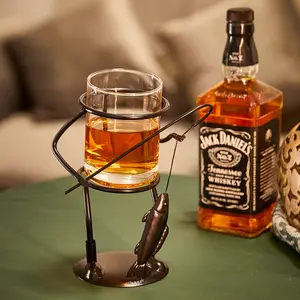 Fisherman Fishing Whiskey, Wine & Water Glass