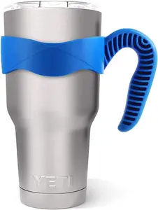 Tumbler Handle for YETI Rambler Cup, anti Slip Travel Mug Grip Cup Holder for Stainless Steel Tumblers, Yeti, Ozark Trail, Rtic, ,Sic and More Tumbler Mugs BPA Free (BLUE, 30OZ)