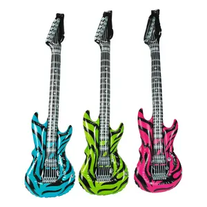 Inflatable Large Neon Zebra Print Guitars