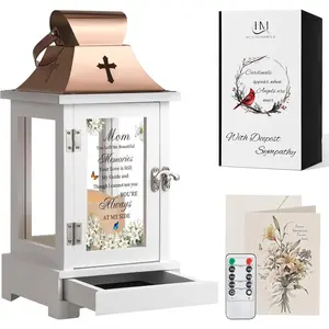 Memorial Lantern with Drawer for Keepsakes Sympathy Bereavement Gifts for Loss of Mom