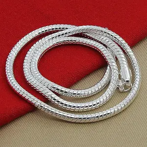 3mm Silver-Plated Snake Bone Necklace Korean Version In Stock Fashion Design Necklace necklaces  men