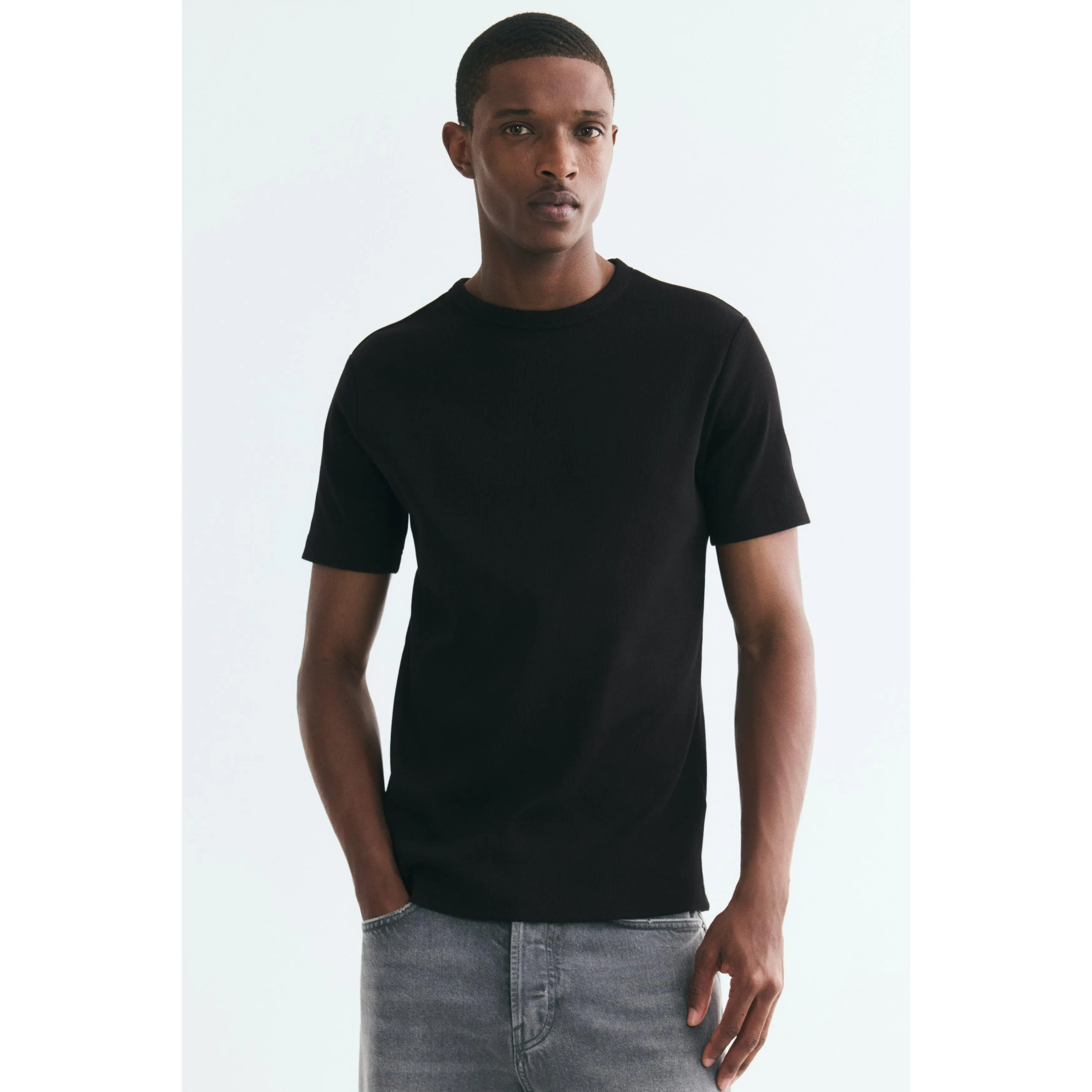 H&M Slim Fit Ribbed T-shirt