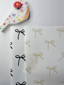 20 Sheets Coquette Bow Wrapping Paper, Waterproof Floral Wrapping Paper for Valentine's Day, Wedding and Mother's Day Gift Decorations