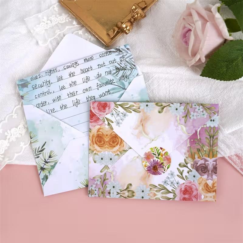 160 Pcs Letter and Envelope Set, DIY Handmade Double-sided Writing Paper Gift Invitation Letter, Suitable for Weddings, Birthdays, Holidays, and Gift DIY