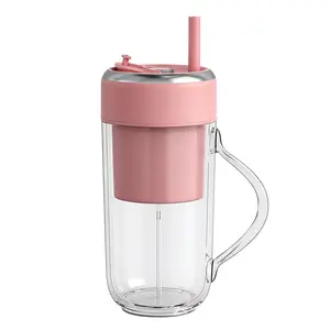 Portable Juicer Cup with Straw 12oz for Office Shakes and SmoothiesMini Small Blender Cup with USB-C Rechargeable, Travel Lid