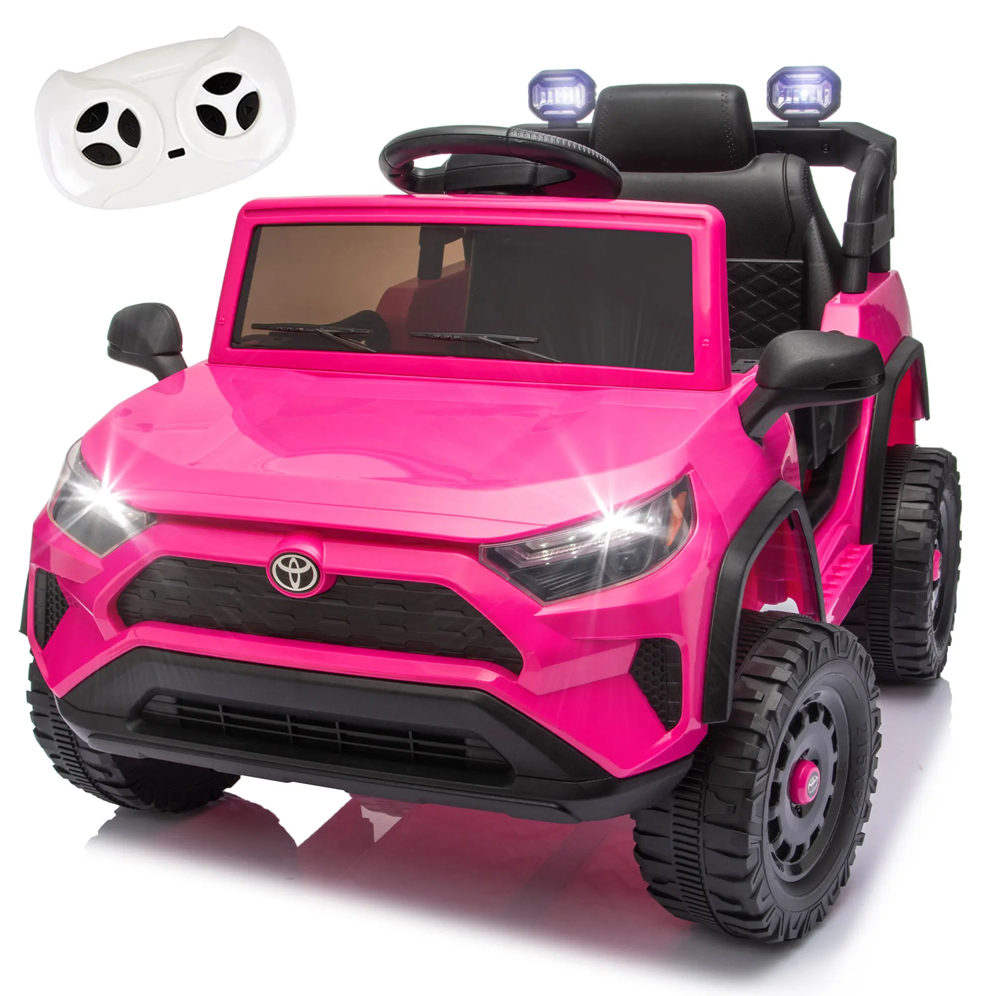 12V 2025 Kids Ride on Truck Car w/Parents Control,Four-wheel Suspension,LED Headlights&Roof Spotlights,Bluetooth,Music,USB,Authentic Realistic Driving Experience For Toddler 2-4.