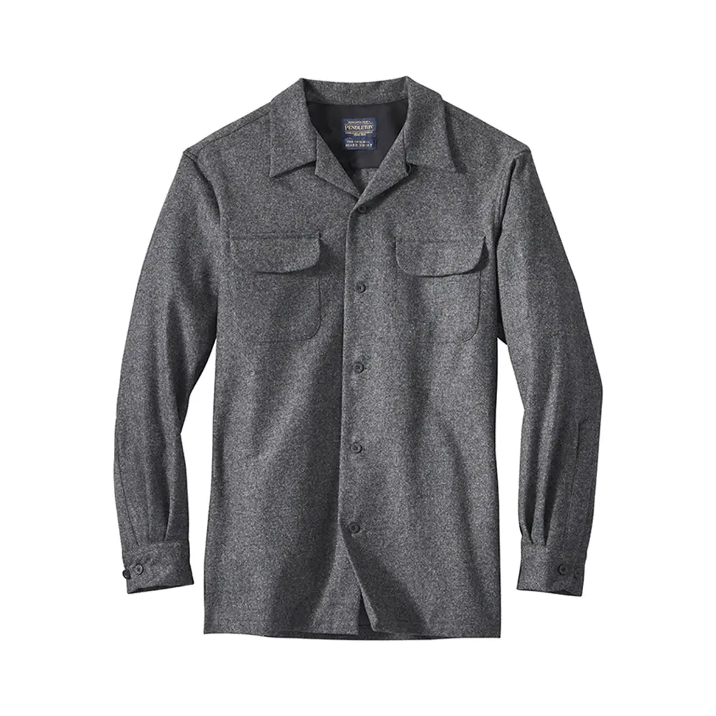 Pendleton Men's Original Plaid Umatilla Virgin Wool Board Shirt, Menswear Longsleeves Casual Top with Bias-Cut Pockets