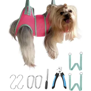2025 New Dog Grooming Hammock - XXS Harness with Neck Support for Home Trimming, Thick Fabric Sling for Secure Grooming and Claw Care