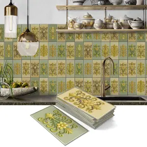 Mandala Pattern Tile Sticker, 1 Box Waterproof Self Adhesive Tile Sticker, Easy to Clean Wall Decal for Kitchen, Living Room and Bathroom