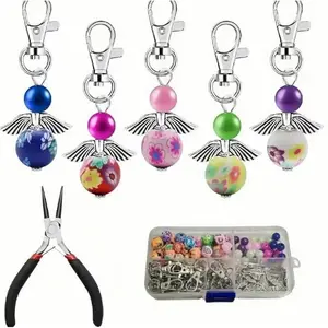 180Pcs DIY Angel Pendant Keychains Kit
