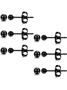 6pcs 3MM CZ Ball Stud Earrings for Women Men Stainless Steel Tragus Helix Cartilage Multiple Ear Piercing Studs