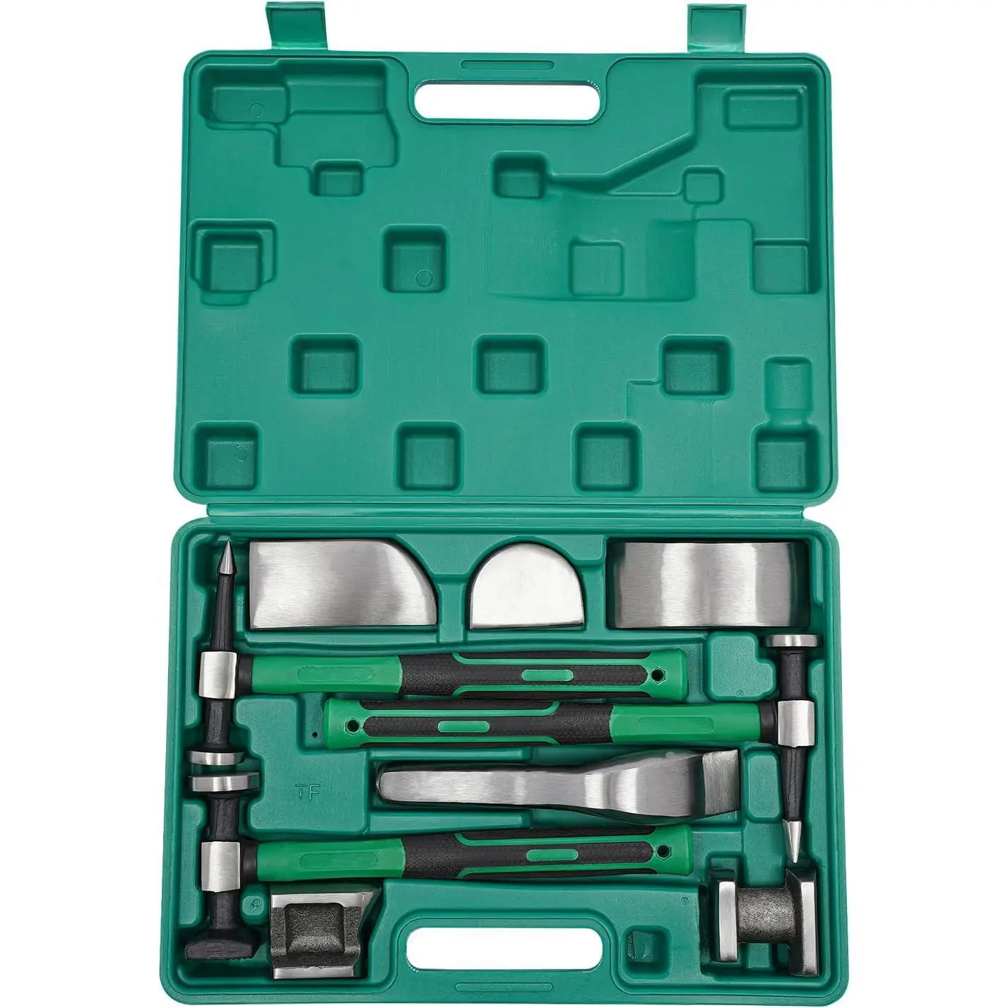 9 Pcs Sheet Metal Repair Tool Kit Auto Body Panel Fender Hammer Dolly Set Dent Repair Tools Car Sheet Metal Shaping Movable Car Body Corrector Kit Body Repair Dent Remmoval Tool for Machinists Jeweler Detailing Automotive