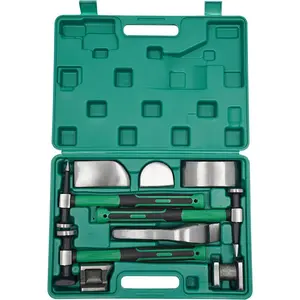 9 Pcs Sheet Metal Repair Tool Kit Auto Body Panel Fender Hammer Dolly Set Dent Repair Tools Car Sheet Metal Shaping Movable Car Body Corrector Kit Body Repair Dent Remmoval Tool for Machinists Jeweler Detailing Automotive