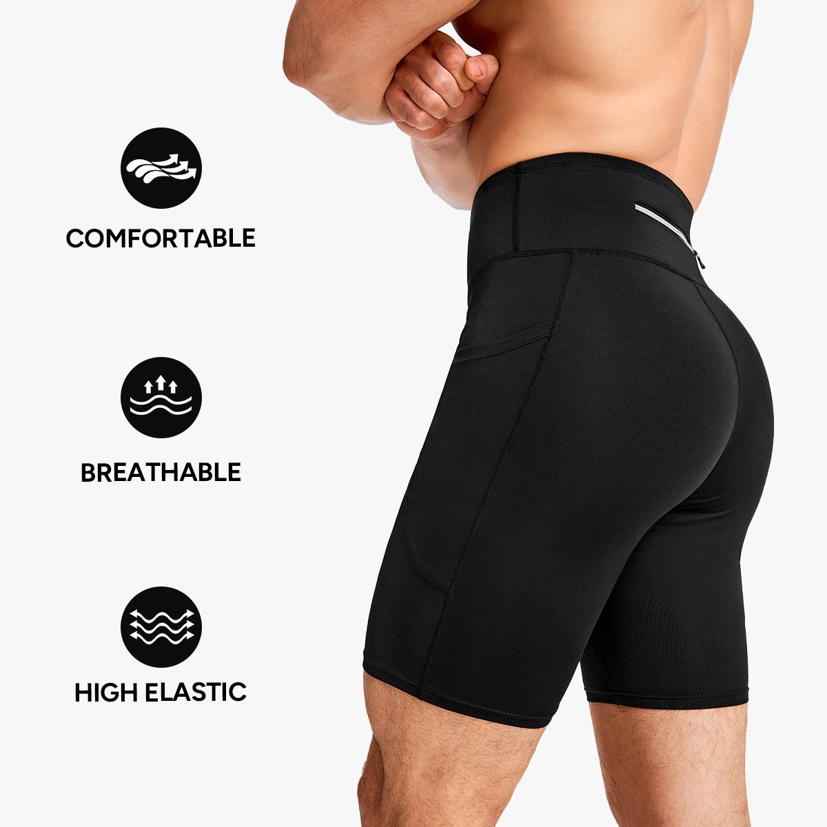 Nebility Compression Shorts for Men Sport Shorts Athletic Workout Running Performance Baselayer Underwear with Side Pockets
