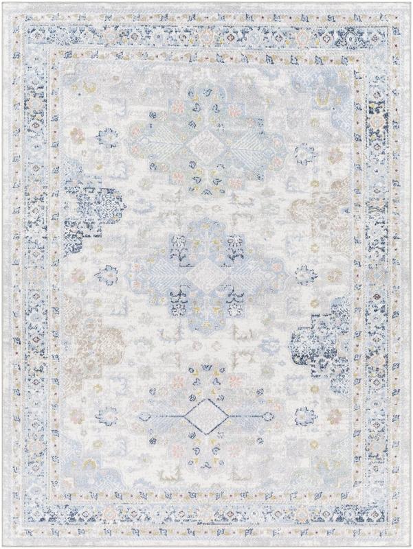 Livabliss LVR2346-537 Traditional Machine-Woven Elegant Low Pile Rectangle Polyester Rug, 5 Ft. 3 In. X 7 Ft. (62.99" w x 83.86" l), Polyester Face, Indoor High-Traffic Use, Living Room Home Decorative Rugs, Machine-Washable