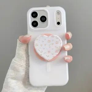 Phone Case,Luxury Candy-Colored 2-In-1 Magnetic Phone Case with Detachable Magnetic Bracket, Compatible with iPhone 17Air 16,15,14,13,12 Pro Max Plus Protective Cover, Frosted Soft Shell with Magnetic Wireless Charging,Shockproof Back Cover for 17 Pro Max
